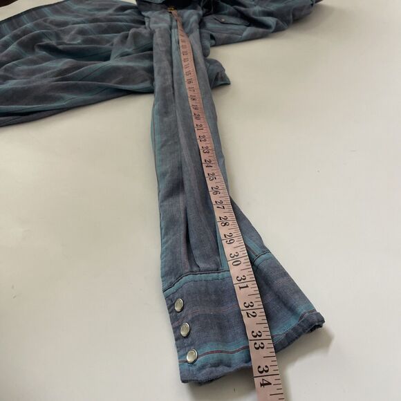 Vintage Wrangler Western Shirt Mens 3XL TALL Striped‎ 90s Pearl Snap Cowboy - Picture 10 of 11